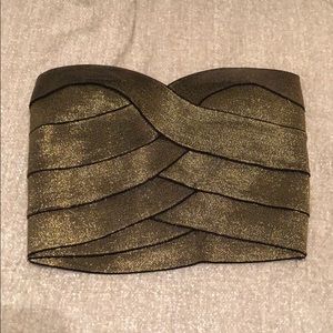 Gold sparkly tube top